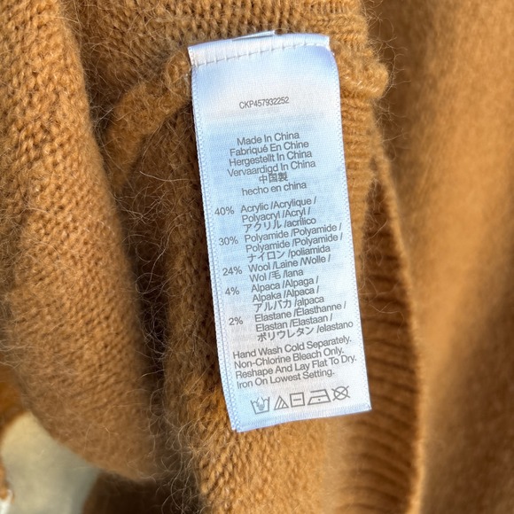 Madewell Womens M Cardigan Sweater Colorblock Wool Alpaca Brown Cream Gray - Picture 5 of 8